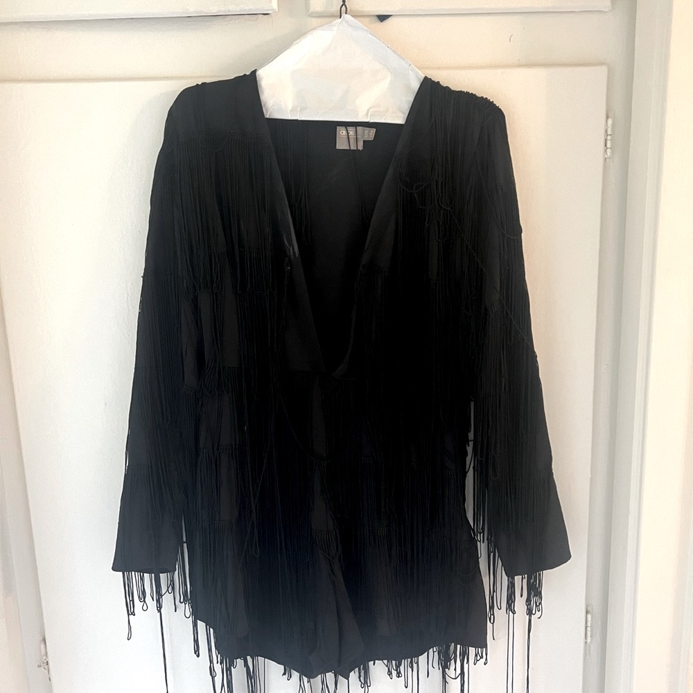 Black Fringe Romper